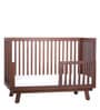 Mia Solid Wood Cribs in Brown Colour with Convertible Bed