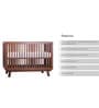 Mia Solid Wood Cribs in Brown Colour with Convertible Bed