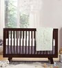 Mia Solid Wood Cribs in Brown Colour with Convertible Bed