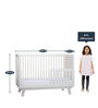 Mia Solid Wood Crib in Off White Finish with Convertible Bed