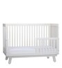 Mia Solid Wood Crib in Off White Finish with Convertible Bed