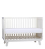 Mia Solid Wood Crib in Off White Finish with Convertible Bed