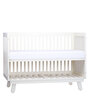 Mia Solid Wood Crib in Off White Finish with Convertible Bed