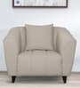 Mia Fabric 1 Seater Sofa In Beige Colour