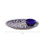 Blue Handcrafted Designer Platter with Bowl Ceramic