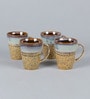 Zircon 300ml Brown & Grey Ceramic (Set of 4) Coffee Mug