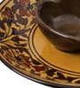 Yellow Handcrafted Platter with Bowls Ceramic