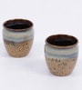 Dual Tone 250ml Brown & Grey Ceramic (Set of 6) Tea Khullad