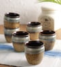 Dual Tone 250ml Brown & Grey Ceramic (Set of 6) Tea Khullad