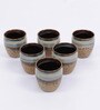Dual Tone 250ml Brown & Grey Ceramic (Set of 6) Tea Khullad