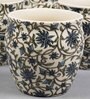 Floral 190ml White & Blue Ceramic (Set of 6) Tea Khullad