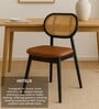 Mica Solid Wood Dining Chair In Brown Finish