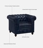 Miceli Leather 1 Seater Sofa In Blue  Finish