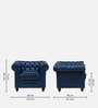 Miceli Leather 1 Seater Sofa In Blue  Finish