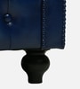 Miceli Leather 1 Seater Sofa In Blue  Finish