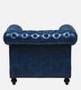 Miceli Leather 1 Seater Sofa In Blue  Finish