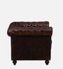 Miceli Leather 1 Seater Sofa In Brown Finish