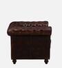 Miceli Leather 1 Seater Sofa In Brown Finish