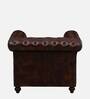 Miceli Leather 1 Seater Sofa In Brown Finish