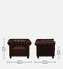 Miceli Leather 1 Seater Sofa In Brown Finish