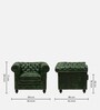 Miceli Leather 1 Seater Sofa In Olive Green Finish