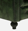 Miceli Leather 1 Seater Sofa In Olive Green Finish