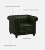 Miceli Leather 1 Seater Sofa In Olive Green Finish