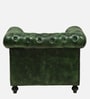 Miceli Leather 1 Seater Sofa In Olive Green Finish
