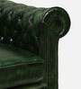 Miceli Leather 1 Seater Sofa In Olive Green Finish