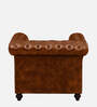 Miceli Leather 1 Seater Sofa In Tan Finish