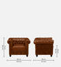 Miceli Leather 1 Seater Sofa In Tan Finish