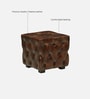 Miceli Leather Pouffe In Brown Finish