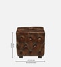 Miceli Leather Pouffe In Brown Finish