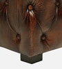 Miceli Leather Pouffe In Brown Finish