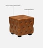 Miceli Leather Pouffe In Tan Finish