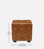 Miceli Leather Pouffe In Tan Finish