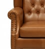 Miceli Leather Wing Chair In Tan Finish