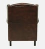 Miceli Leather Wing Chair With Pouffe In Brown Finish