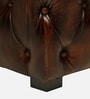 Miceli Leather Wing Chair With Pouffe In Brown Finish