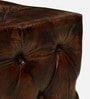 Miceli Leather Wing Chair With Pouffe In Brown Finish