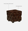 Miceli Leather Wing Chair With Pouffe In Brown Finish