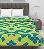 Microfiber 120 GSM Abstract Print Green Double Bed AC Dohar Quilt Blanket