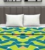 Microfiber 120 GSM Abstract Print Green Double Bed AC Dohar Quilt Blanket