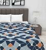 Blue Geometric 120 GSM Double Bed Dohar