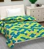 Green Geometric Polyester 120 GSM Single Bed Dohar
