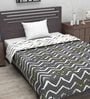 Grey Geometric Polyester 120 GSM Single Bed Dohar