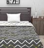 Grey Geometric Polyester 120 GSM Single Bed Dohar
