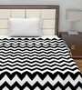 Microfiber 120 GSM Geometric Print White and Black Single Bed AC Dohar Quilt Blanket