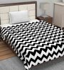 Microfiber 120 GSM Geometric Print White and Black Single Bed AC Dohar Quilt Blanket