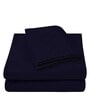 Blue Solid 220 TC Microfiber Queen Sized Bed Sheets with 2 Pillow Covers